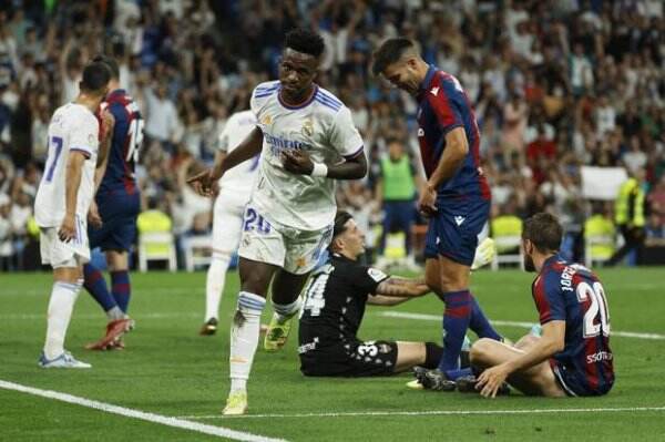 Hasil Real Madrid vs Levante: Los Blancos Pesta Gol, Vinicius Junior Hat-trick!