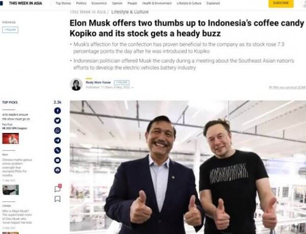 Aksi Elon Musk Nikmati Kopiko Viral ke Berbagai Negara