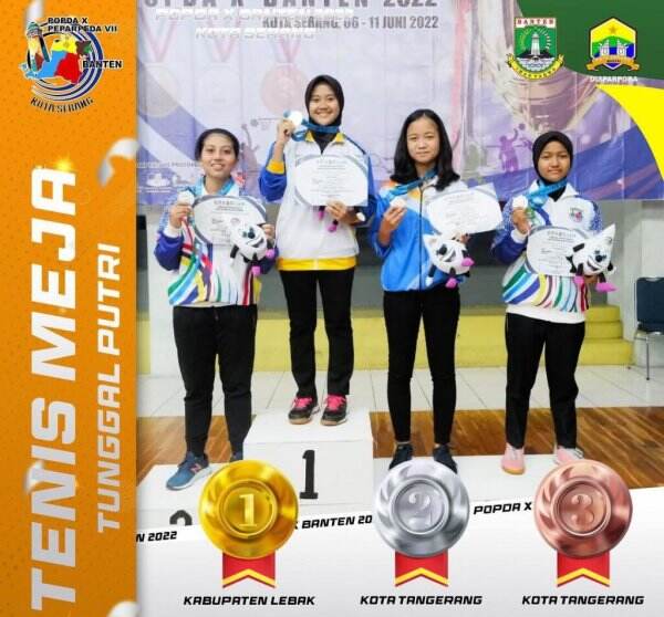 Tenis Meja dan Taekwondo Sumbang Emas; Lebak Geser Pandeglang – Tangerang di Popda X Banten