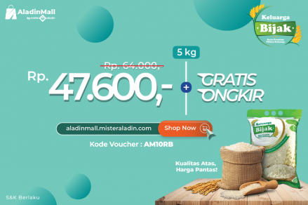 Cuma di AladinMall by Mister Aladin, Beras Premium Rp47 Ribuan!