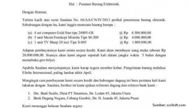 8 Contoh Surat Pesanan Barang Untuk Berbagai Kebutuhan Yang Baik Dan Benar Wajib Tahu News 2793