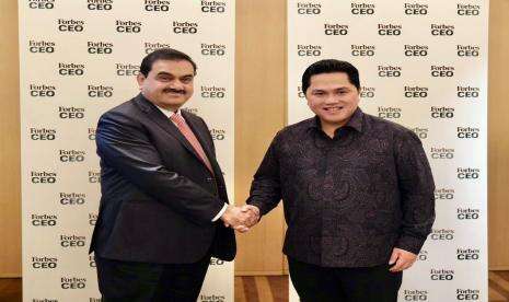 Menteri BUMN Erick Thohir bertemu dengan Gautam Adani