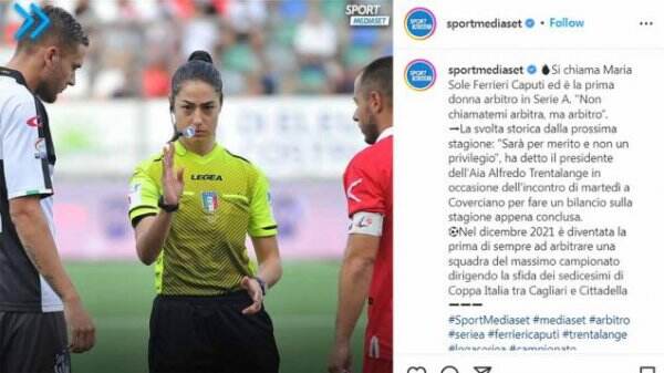 Akhirnya, Serie A Italia Bakal Dipimpin Wasit Wanita Pertama Pekan Ini