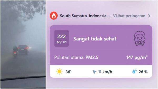 Palembang Jadi Kota dengan Polusi Udara Terburuk di Dunia, Ini Datanya! Palembang Jadi Kota dengan Polusi Udara Terburuk di Dunia, Ini Datanya!