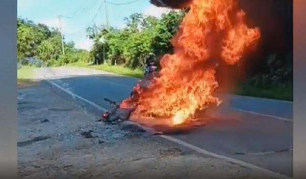 Kecelakaan Maut di Kutai Timur, 2 Pemotor Tewas Terbakar usai Adu Banteng Kecelakaan Maut di Kutai Timur, 2 Pemotor Tewas Terbakar usai Adu Banteng