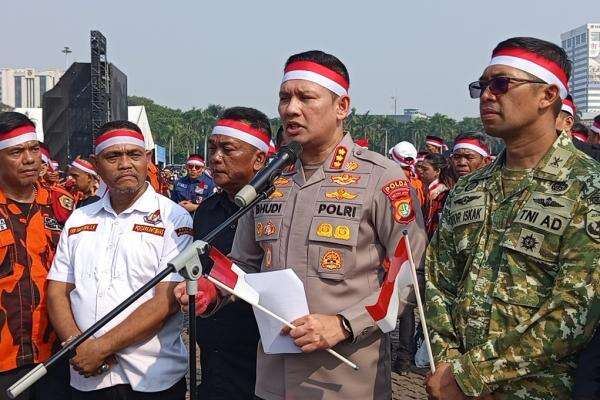 Polisi Bantah Apel Kebangsaan Jaga Jakarta terkait Isu Agustus Rusuh: Indonesia Aman! Polisi Bantah Apel Kebangsaan Jaga Jakarta terkait Isu Agustus Rusuh: Indonesia Aman!