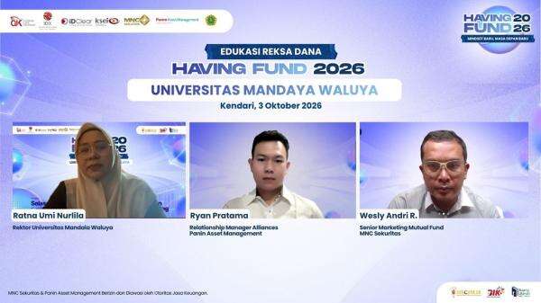 Webinar Having Fund 2026, MNC Sekuritas dan Panin AM Edukasi Reksa Dana ke Mahasiswa Universitas Mandala Waluya Kendari Webinar Having Fund 2026, MNC Sekuritas dan Panin AM Edukasi Reksa Dana ke Mahasiswa Universitas Mandala Waluya Kendari