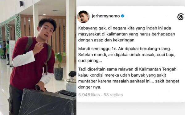 Jerhemy Owen Ungkap Kondisi Memprihatinkan Warga Kalimantan, Kabut Asap, Kekeringan hingga Picu Muntaber Jerhemy Owen Ungkap Kondisi Memprihatinkan Warga Kalimantan, Kabut Asap, Kekeringan hingga Picu Muntaber