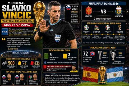 Mengenal Slavko Vincic, Wasit Final Piala Dunia 2026 yang Pelit Kartu Mengenal Slavko Vincic, Wasit Final Piala Dunia 2026 yang Pelit Kartu