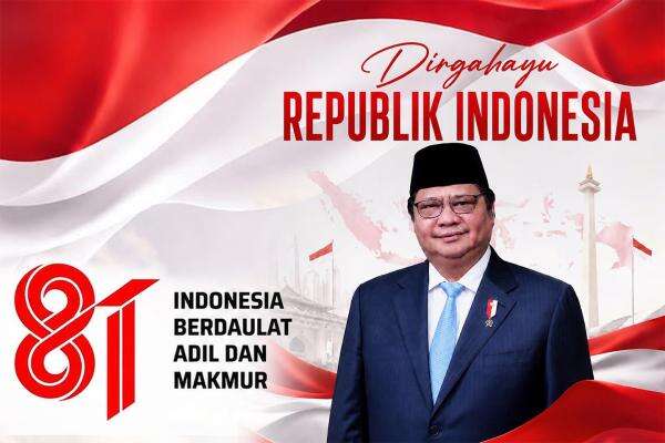Pesan Menko Airlangga di HUT ke-81 RI: Indonesia Berdaya Saing lewat Semangat Gotong Royong Pesan Menko Airlangga di HUT ke-81 RI: Indonesia Berdaya Saing lewat Semangat Gotong Royong