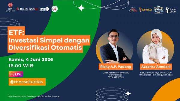 Ayo Belajar Cara Investasi ETF di IG Live MNC Sekuritas, ETF: Investasi Simpel dengan Diversifikasi Otomatis Ayo Belajar Cara Investasi ETF di IG Live MNC Sekuritas, ETF: Investasi Simpel dengan Diversifikasi Otomatis