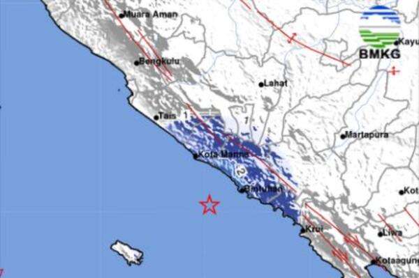 Gempa Hari Ini M4,4 Guncang Kaur Bengkulu, Getaran Terasa hingga OKU Selatan Gempa Hari Ini M4,4 Guncang Kaur Bengkulu, Getaran Terasa hingga OKU Selatan