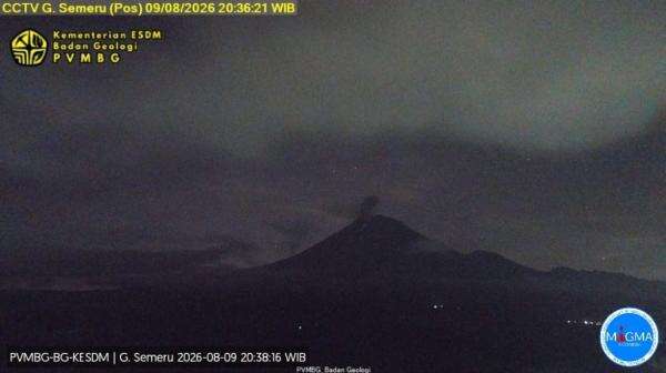 Gunung Semeru Kembali Erupsi di Minggu Malam, Kolom Abu Capai 800 Meter Gunung Semeru Kembali Erupsi di Minggu Malam, Kolom Abu Capai 800 Meter