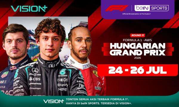 Jadwal dan Link Live Streaming F1 GP Hungaria 2026 di VISION+, Klik di Sini! Jadwal dan Link Live Streaming F1 GP Hungaria 2026 di VISION+, Klik di Sini!