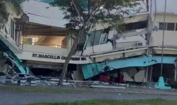 Gempa M7,0 Guncang Filipina, Gedung Kampus Ambruk Gempa M7,0 Guncang Filipina, Gedung Kampus Ambruk