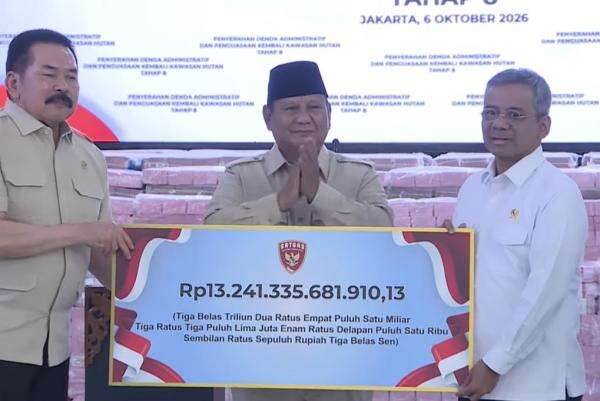 Satgas PKH Serahkan Rp13,2 Triliun-259.230 Hektare Lahan ke Negara, Disaksikan Prabowo Satgas PKH Serahkan Rp13,2 Triliun-259.230 Hektare Lahan ke Negara, Disaksikan Prabowo