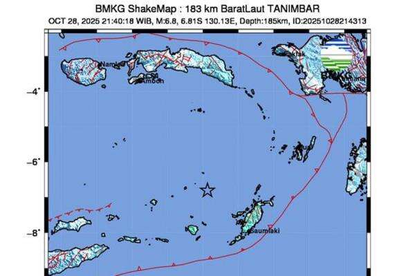 Gempa Besar M6,8 Guncang Tanimbar Maluku, Terasa di Sorong hingga Nabire Gempa Besar M6,8 Guncang Tanimbar Maluku, Terasa di Sorong hingga Nabire