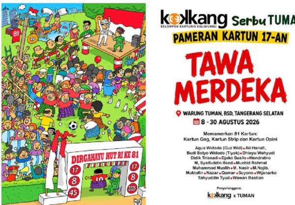 Rayakan HUT ke-81 RI, Kokkang Gelar Pameran Kartun Tawa Merdeka Rayakan HUT ke-81 RI, Kokkang Gelar Pameran Kartun Tawa Merdeka