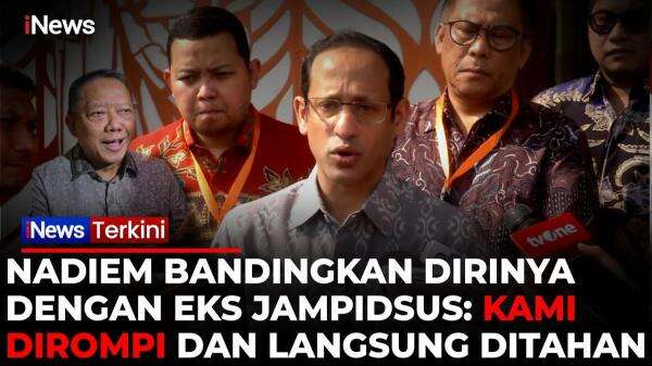Nadiem Bandingkan Penanganan Kasusnya dengan Febrie Adriansyah:Saya Diborgol dan Pakai Rompi Tahanan Nadiem Bandingkan Penanganan Kasusnya dengan Febrie Adriansyah:Saya Diborgol dan Pakai Rompi Tahanan