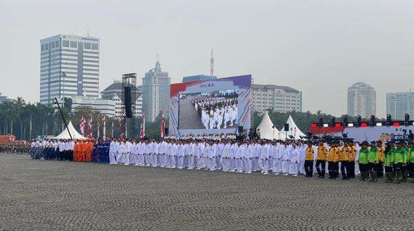 HUT ke-499 Jakarta,Pemprov DKI Gelar Defile Pasukan Tiap OPD di Monas HUT ke-499 Jakarta,Pemprov DKI Gelar Defile Pasukan Tiap OPD di Monas