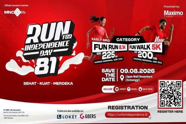 Run for Independence Day 81 Akan Digelar, MNC Life Berikan Perlindungan Jiwa bagi Seluruh Peserta Run for Independence Day 81 Akan Digelar, MNC Life Berikan Perlindungan Jiwa bagi Seluruh Peserta