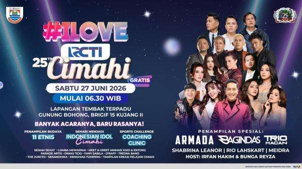 Rayakan HUT Ke-25 Kota Cimahi, Konser I Love RCTI Dimeriahkan Armada, Trio Macan hingga Shabrina Leanor Rayakan HUT Ke-25 Kota Cimahi, Konser I Love RCTI Dimeriahkan Armada, Trio Macan hingga Shabrina Leanor