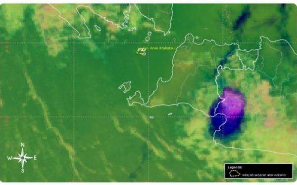 Abu Vulkanik Anak Krakatau Capai 1,8 Km, Menyebar ke Barat Selat Sunda Abu Vulkanik Anak Krakatau Capai 1,8 Km, Menyebar ke Barat Selat Sunda