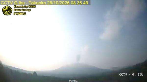 Gunung Ibu Erupsi Pagi Ini, Kolom Abu Capai 500 Meter Gunung Ibu Erupsi Pagi Ini, Kolom Abu Capai 500 Meter