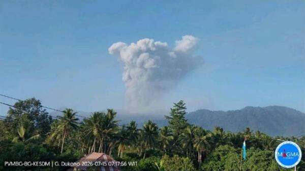 Gunung Dukono Erupsi Pagi Ini, Kolom Abu Capai 2,3 Km Gunung Dukono Erupsi Pagi Ini, Kolom Abu Capai 2,3 Km