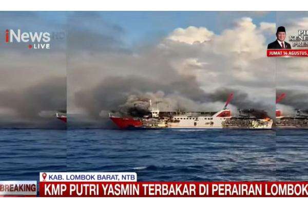 KMP Putri Yasmin Terbakar di Perairan Lombok Bawa 131 Penumpang, Evakuasi Menegangkan KMP Putri Yasmin Terbakar di Perairan Lombok Bawa 131 Penumpang, Evakuasi Menegangkan