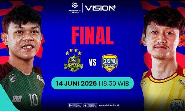 Jadwal dan Link Streaming Cosmo JNE vs Bintang Timur Surabaya di Final Pro Futsal League Indonesia 2025-2026, Live di Vision+ Jadwal dan Link Streaming Cosmo JNE vs Bintang Timur Surabaya di Final Pro Futsal League Indonesia 2025-2026, Live di Vision+