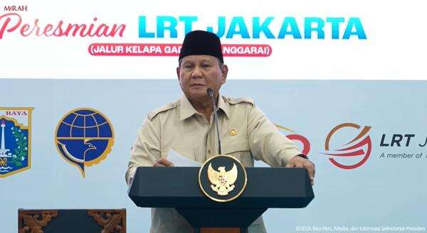 Prabowo Baca Pantun saat Resmikan LRT Kelapa Gading-Manggarai, Ini Isinya Prabowo Baca Pantun saat Resmikan LRT Kelapa Gading-Manggarai, Ini Isinya