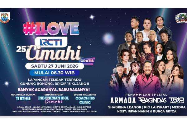 Konser I Love RCTI Cimahi Siap Guncang Panggung dengan Armada, Trio Macan hingga Shabrina Leanor! Konser I Love RCTI Cimahi Siap Guncang Panggung dengan Armada, Trio Macan hingga Shabrina Leanor!