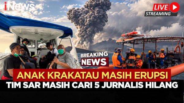 Anak Krakatau Kembali Erupsi! Kerahkan 6 Kapal Besar, SAR Perluas Pencarian 5 Jurnalis dan 3 Kru di Sisi Utara Anak Krakatau Kembali Erupsi! Kerahkan 6 Kapal Besar, SAR Perluas Pencarian 5 Jurnalis dan 3 Kru di Sisi Utara