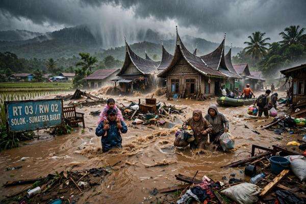 Hujan Deras Picu Banjir Bandang di Solok, Jalan Utama Padang-Solok Ditutup Hujan Deras Picu Banjir Bandang di Solok, Jalan Utama Padang-Solok Ditutup