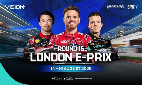 Jadwal dan Link Streaming Formula E London E-Prix 2026: Seri Penentuan Juara, Live di Vision+ Jadwal dan Link Streaming Formula E London E-Prix 2026: Seri Penentuan Juara, Live di Vision+