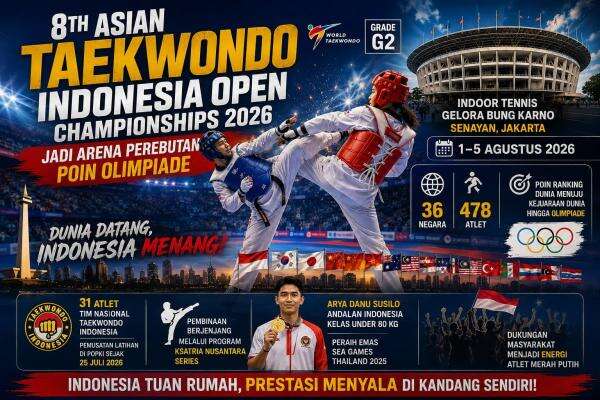 8th Asian Taekwondo Indonesia Open Championships 2026 Jadi Arena Perebutan Poin Olimpiade 8th Asian Taekwondo Indonesia Open Championships 2026 Jadi Arena Perebutan Poin Olimpiade