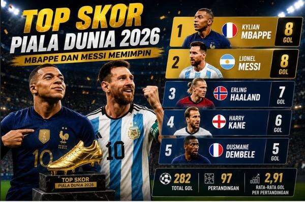 Top Skor Piala Dunia 2026: Mbappe dan Messi Memimpin Top Skor Piala Dunia 2026: Mbappe dan Messi Memimpin