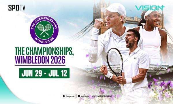 Jadwal dan Link Live Streaming Wimbledon 2026 di Vision+, Klik di Sini! Jadwal dan Link Live Streaming Wimbledon 2026 di Vision+, Klik di Sini!