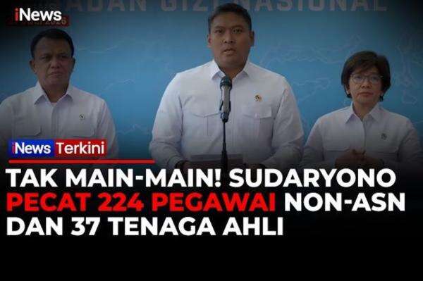 Bersih-Bersih BGN! Sudaryono Pecat 261 Pegawai, Termasuk 37 Tenaga Ahli Bersih-Bersih BGN! Sudaryono Pecat 261 Pegawai, Termasuk 37 Tenaga Ahli
