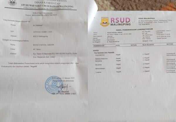 Hasil Tes Urine Kades Kerta Ricki ZA, Dituduh Warga Pengguna Narkoba Hingga Kantor Desa Disegel Hasil Tes Urine Kades Kerta Ricki ZA, Dituduh Warga Pengguna Narkoba Hingga Kantor Desa Disegel