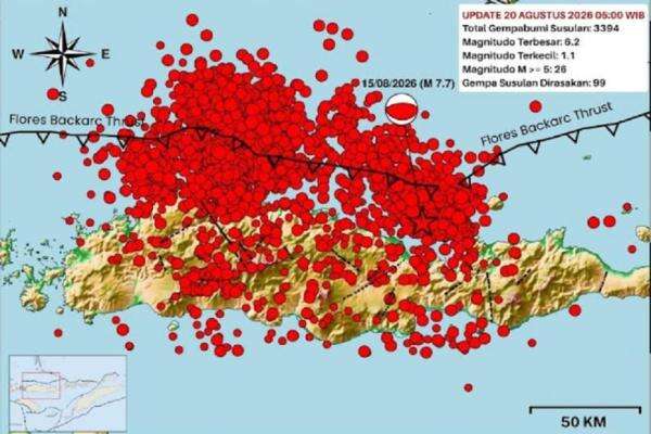3.394 Gempa Susulan Guncang Flores NTT, 99 Kali Dirasakan Warga 3.394 Gempa Susulan Guncang Flores NTT, 99 Kali Dirasakan Warga