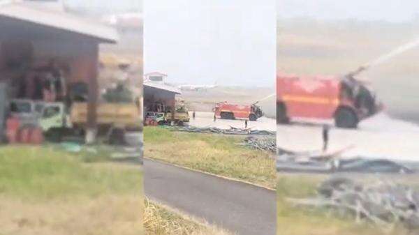 Kebakaran Area Landasan Pacu Bandara Sultan Babullah Ternate, Diduga akibat Korsleting Listrik Kebakaran Area Landasan Pacu Bandara Sultan Babullah Ternate, Diduga akibat Korsleting Listrik