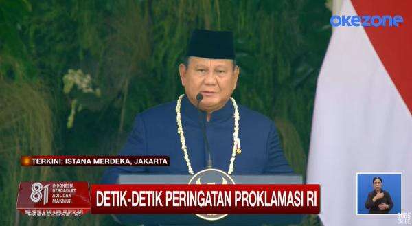Upacara HUT Ke-81 RI Dimulai, Prabowo Bacakan Teks Proklamasi Upacara HUT Ke-81 RI Dimulai, Prabowo Bacakan Teks Proklamasi