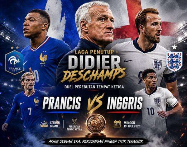 Prancis vs Inggris: Laga Penutup Didier Deschamps Prancis vs Inggris: Laga Penutup Didier Deschamps