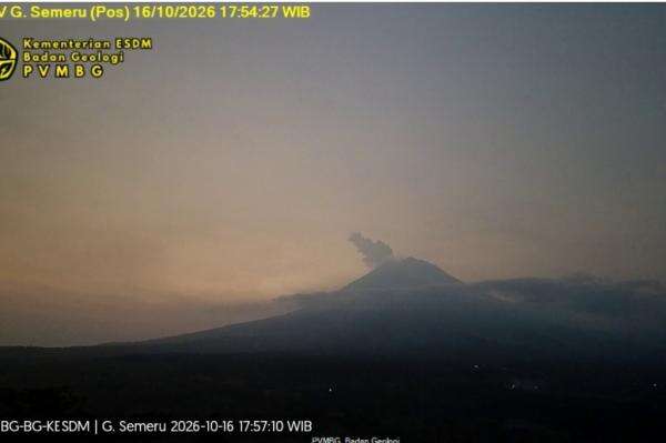 Gunung Semeru Meletus, Muntahkan Kolom Abu Tebal Setinggi 600 Meter ke Langit Gunung Semeru Meletus, Muntahkan Kolom Abu Tebal Setinggi 600 Meter ke Langit
