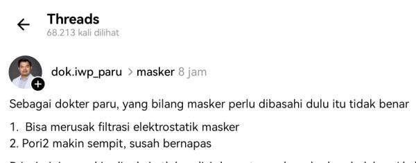 Benarkah Pakai Masker Harus Dibasahi Dulu untuk Cegah Abu Vulkanik? Ini Penjelasan Dokter Benarkah Pakai Masker Harus Dibasahi Dulu untuk Cegah Abu Vulkanik? Ini Penjelasan Dokter