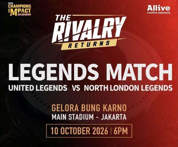 Rivalry Returns 2026: Legenda Manchester dan North London Siap Bentrok di SUGBK Rivalry Returns 2026: Legenda Manchester dan North London Siap Bentrok di SUGBK