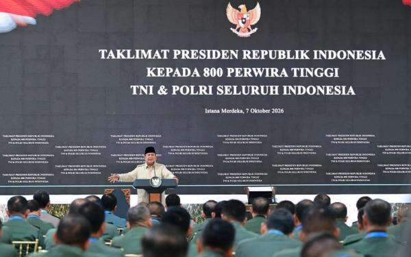 6 Jam Bertemu Pati TNI-Polri, Prabowo Ingatkan Perang Hybrid hingga Profesionalisme Prajurit 6 Jam Bertemu Pati TNI-Polri, Prabowo Ingatkan Perang Hybrid hingga Profesionalisme Prajurit