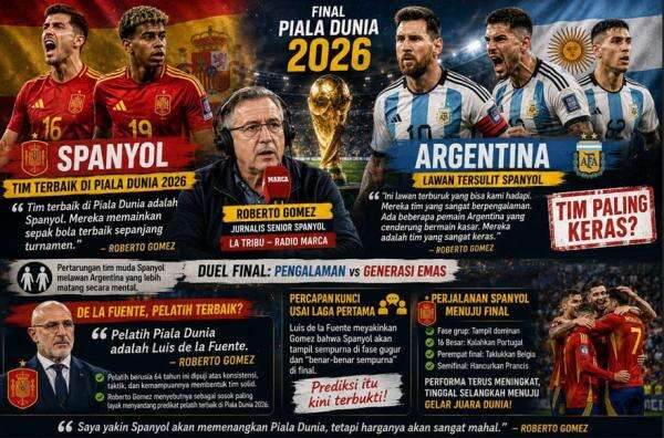 Jelang Final Piala Dunia 2026, Spanyol Waspadai Permainan Keras Argentina Jelang Final Piala Dunia 2026, Spanyol Waspadai Permainan Keras Argentina
